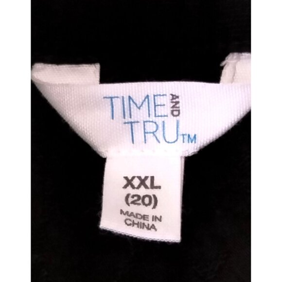 Time & Tru Black Top Size XXL (20) Square Neck Blouse Ruffled 3/4 Sleeves - Picture 6 of 7